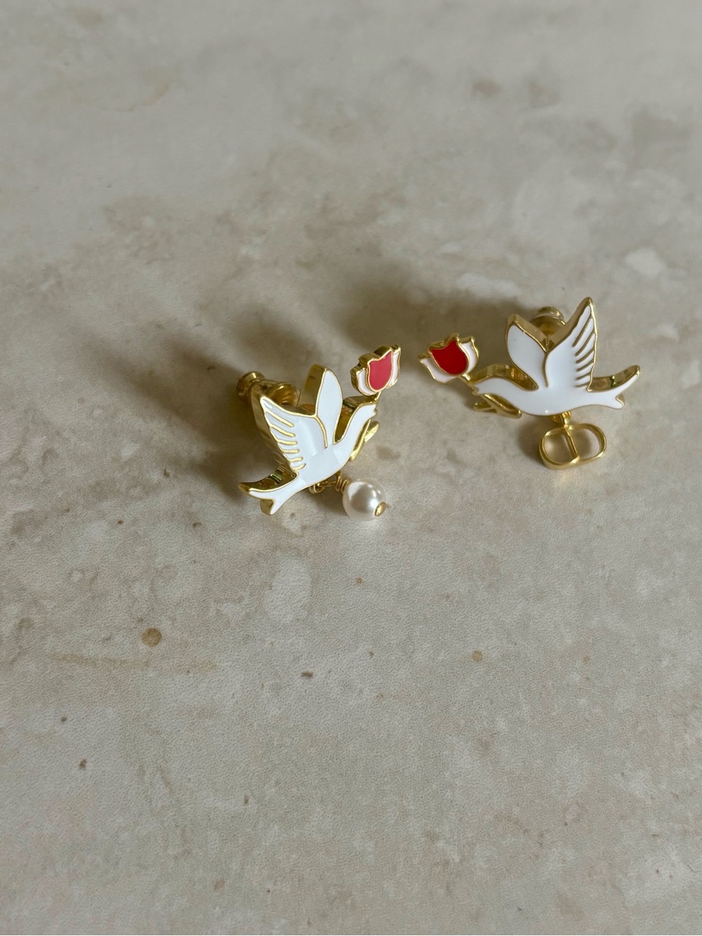 Dior Dioramour Doves & Roses Earrings - Picture 4 of 8